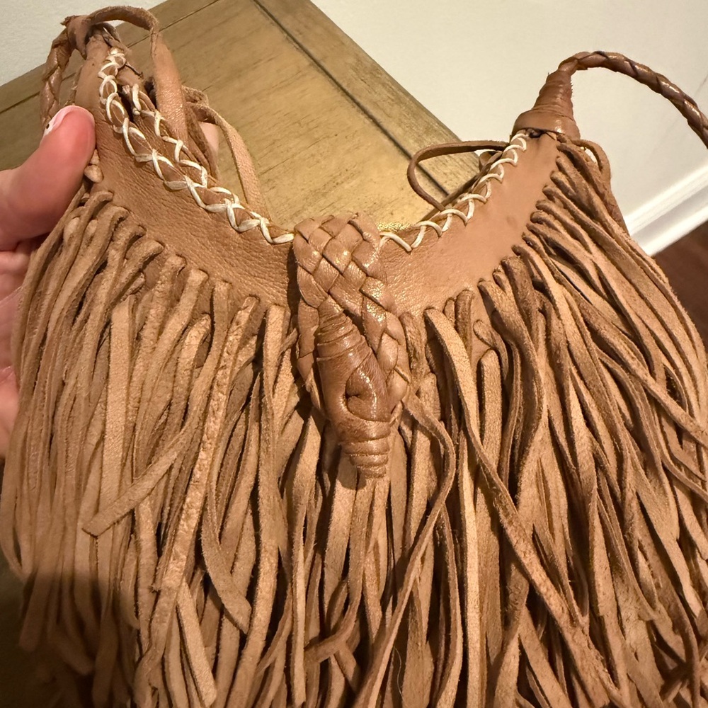 En Shalla Fringe Crossbody Tan Women's Bag - Picture 3 of 5